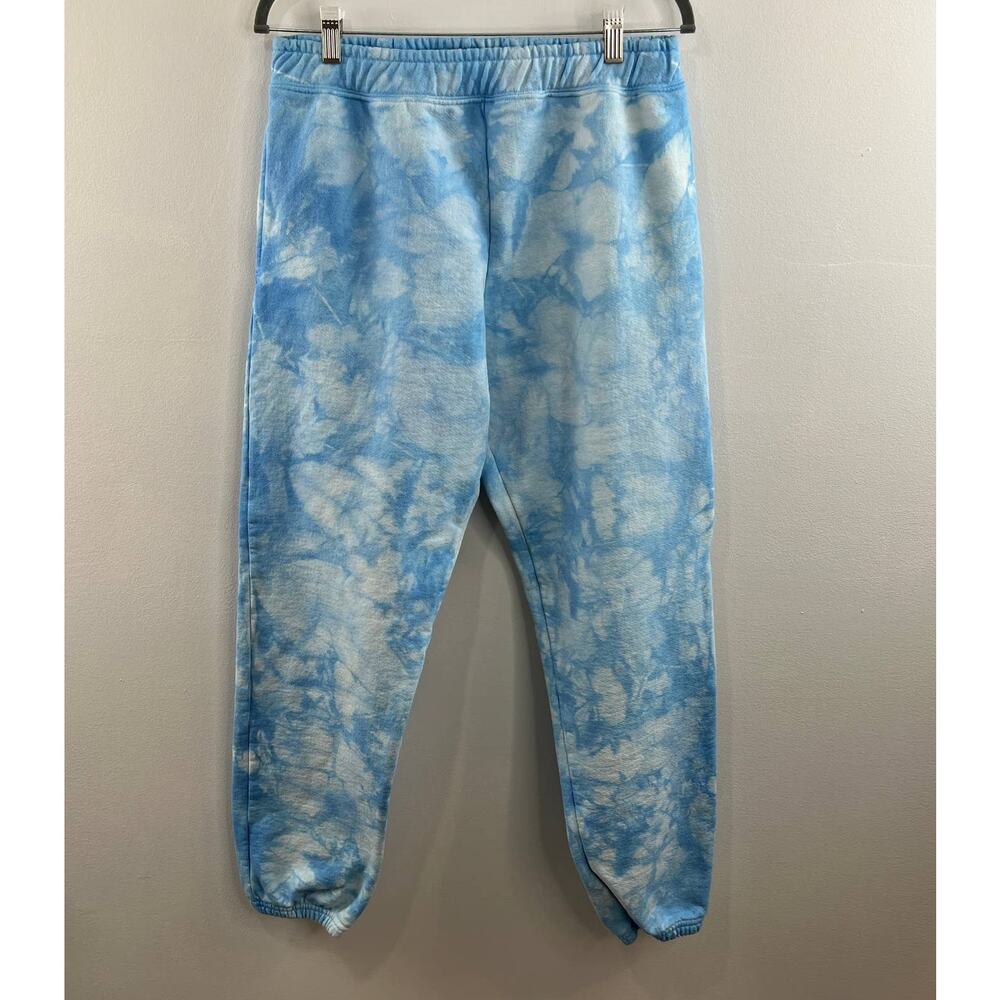 STANDARD ISSUE Blue White Tie-Dye Cotton Fleece Pull On Casual Sweatpant Large L